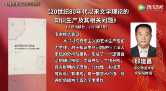 邢建昌教授著作获第五届“啄木鸟杯”中国文艺评论年度推优作品